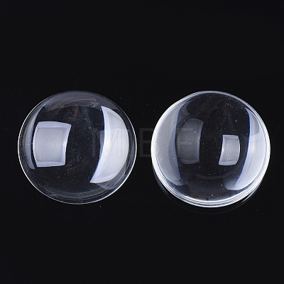 Transparent Glass Cabochons GGLA-R026-50mm-B-1