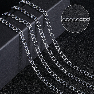 DIY Aluminium Curb Chains Bracelet Necklace Making Kit DIY-SP0001-13B-S-1