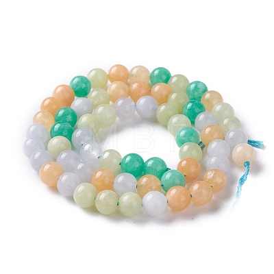 Dyed Natural White Jade Beads Strands G-I299-F08-6mm-1