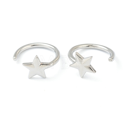 Brass Cuff Earrings EJEW-L234-032P-1