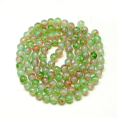 Baking Painted Glass Beads Strands DGLA-Q023-6mm-DB49-1