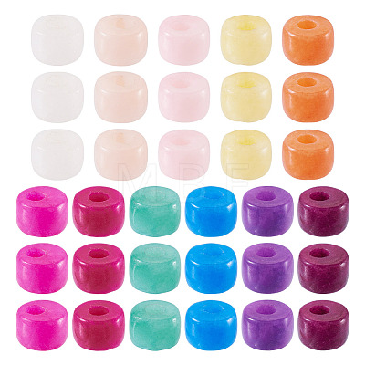 55Pcs 11 Colors Natural White Jade Dyed Beads G-TA0002-74-1