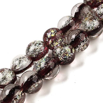 Handmade Dichroic Foil Glass Beads Strands DICH-U001-10D-1