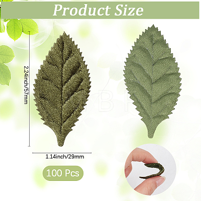 100Pcs Cloth Artificial Leaves AJEW-CY0002-81-1