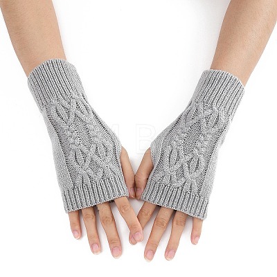 Acrylic Fiber Yarn Knitting Fingerless Gloves COHT-PW0002-10H-1