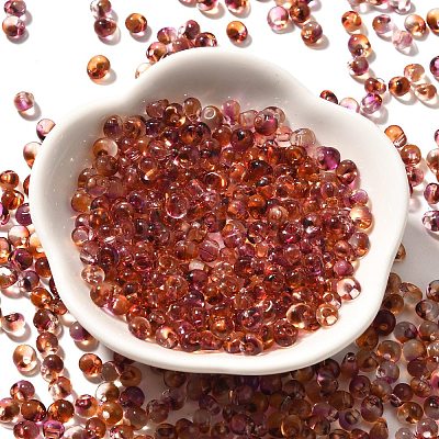 Transparent Baking Paint Glass Seed Beads SEED-P006-02B-08-1