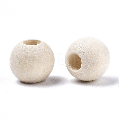 Natural Unfinished Wood Beads LS-X-WOOD-Q038-10mm-1