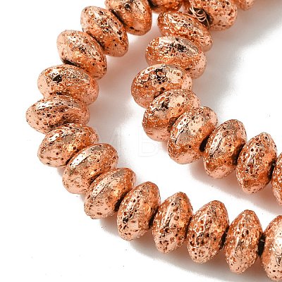 Electroplated Natural Lava Rock Beads Strands G-I360-P01-03-1