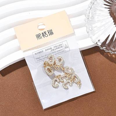 SHEGRACE Brass Micro Pave Clear Cubic Zirconia Pendants XGRQ29929-394G-C-1