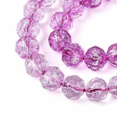 Crackle Transparent Glass Beads Strands GLAA-N063-8mm-05-1