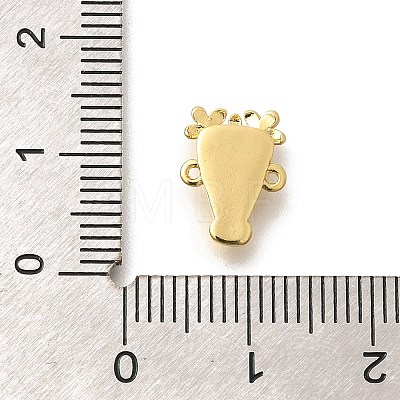 Rack Plating Brass Flower Animal Connector Charms KK-L225-027G-1