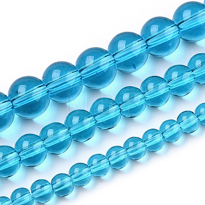 Transparent Glass Beads Strands GLAA-T032-T8mm-06-1