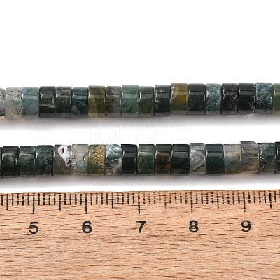 Natural Moss Agate Beads Strands G-M420-A14-01-1