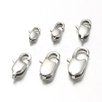 Non-Tarnish 304 Stainless Steel Lobster Claw Clasps X-STAS-F094-05E-P-1