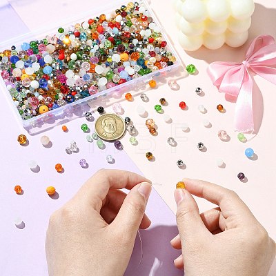 1000Pcs 3 Styles Glass Rondelle Beads GLAA-CJC0009-09C-1