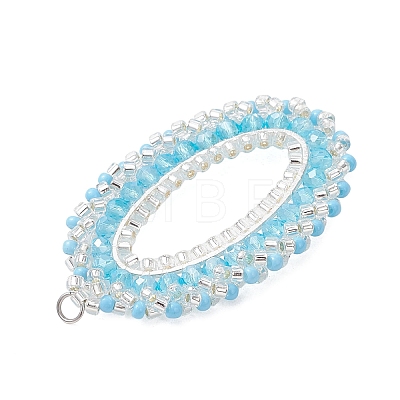 Glass Seed Beaded Pendants PALLOY-MZ01362-01-1