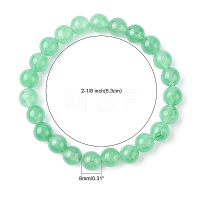 Dyed Natural Green Aventurine Beads Stretch Bracelets BJEW-Q305-1
