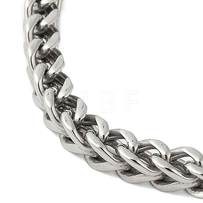 Non-Tarnish 304 Stainless Steel Wheat Chain Bracelets for Men BJEW-B093-04P-1