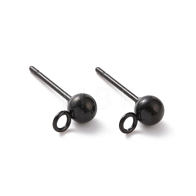 304 Stainless Steel Ball Stud Earring Findings X-STAS-G099-09B-1