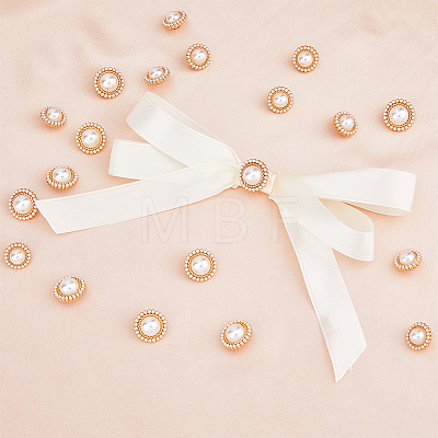 DICOSMETIC 20Pcs 2 Style ABS Plastic Imitation Pearl Shank Buttons BUTT-DC0001-06KCG-1