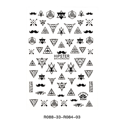Hot Stamping Nail Art Stickers Decals MRMJ-R088-33-R084-03-1