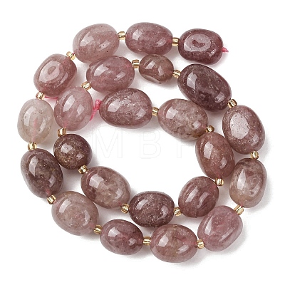 Natural Strawberry Quartz Beads Strands G-G453-D07-01-1