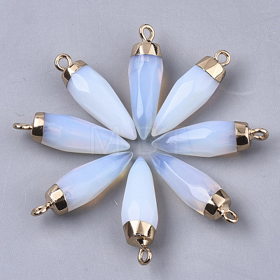 Top Golden Plated Opalite Pointed Pendants G-S359-078G-1