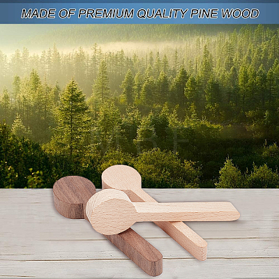 Gorgecraft 4Pcs 2 Style Walnutwood & Beechwood Spoon Mold DIY-GF0005-08-1