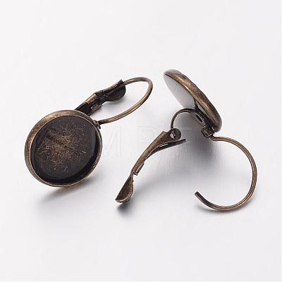 Brass Leverback Earring Findings KK-C1244-NFAB-1