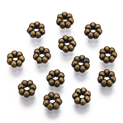 Tibetan Style Alloy Daisy Spacer Beads TIBEB-S039-047AB-NR-1