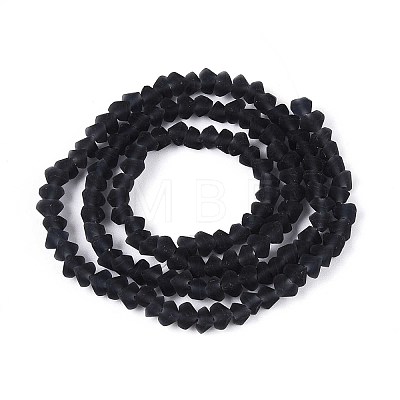 Frosted Transparent Glass Beads Strands GLAA-N016-4mm-30-1