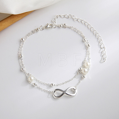 Alloy Infinity Link Double Layer Anklets WG294AD-02-1