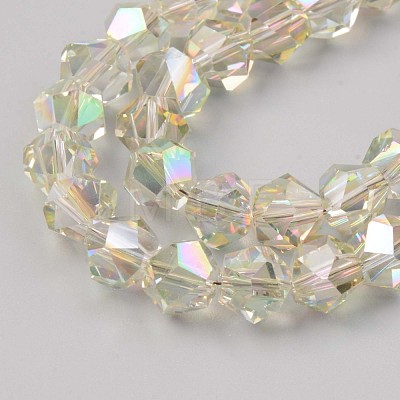 Electroplate Glass Beads Strands X-EGLA-S194-10-B02-1