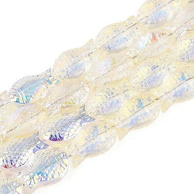 Transparency Electroplate Glass Beads Strands GLAA-T023-40A-08-1