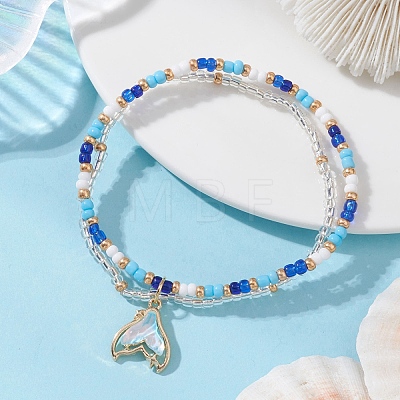 Ocean Alloy Charm Bracelets BJEW-MZ00338-02-1