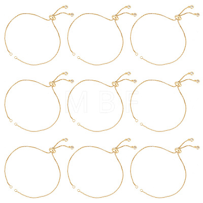 Brass Slider Bracelets Making MAK-UN0001-06G-1