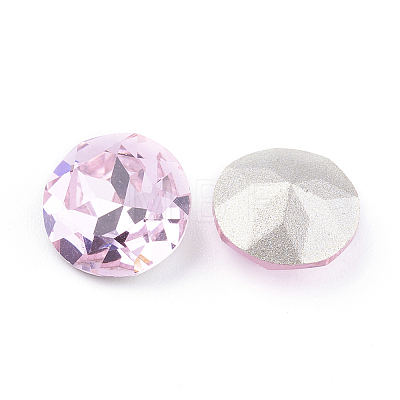 Pointed Back & Back Plated Glass Rhinestone Cabochons RGLA-J012-10mm-223-1