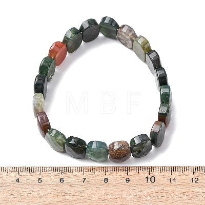 Natural Indian Agate Faceted Beaded Stretch Bracelets for Women BJEW-K251-07D-1