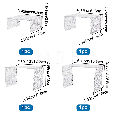 4Pcs Rectangle Acrylic Display Risers ODIS-WH0038-52-1