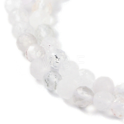 Faceted Round Natural Quartz Crystal Bead Strands G-L411-30-4mm-01-1