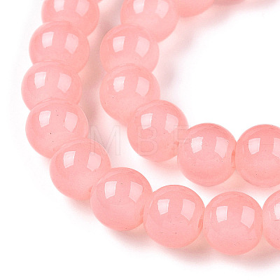 Baking Painted Imitation Jade Glass Round Bead Strands DGLA-Q021-10mm-03-1