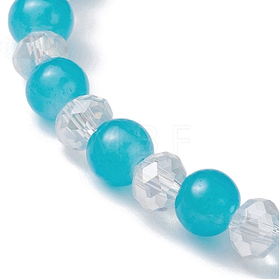 Glass Round Beaded Stretch Bracelets BJEW-JB09909-01-1
