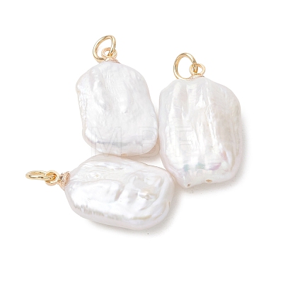 Natural Baroque Keshi Pearl Pendants PALLOY-JF05236-01-1