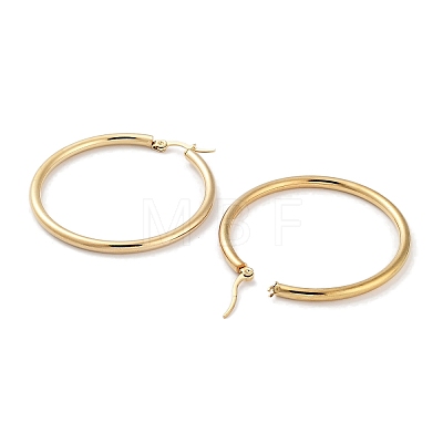 Ring 304 Stainless Steel Hoop Earrings for Women Men EJEW-B049-01F-G-1