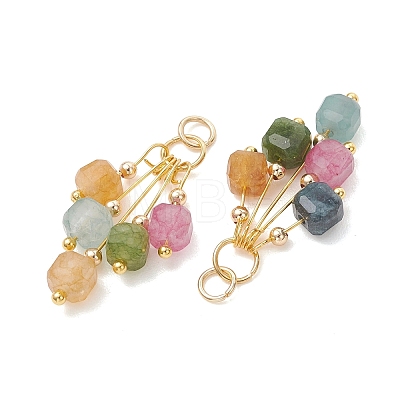 Natural Multicolor Tourmaline Pendants PALLOY-JF05436-1