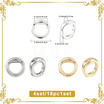 18Pcs Brass Ring Charm Connectors KK-FS0002-16P-1