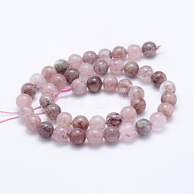 Natural Strawberry Quartz Beads Strands G-J373-16-6mm-1