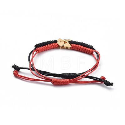 Unisex Adjustable Korean Waxed Polyester Cord Braided Bead Bracelets Sets BJEW-JB04671-1