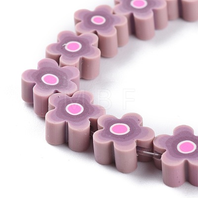 Handmade Flower Printed Polymer Clay Beads Strands CLAY-M003-07I-1