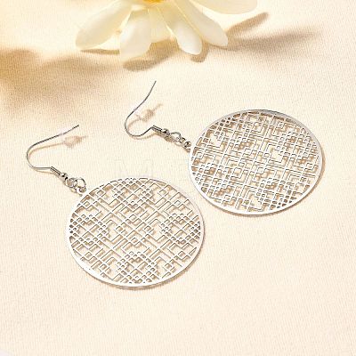 304 Stainless Steel Dangle Earrings EJEW-R015-01P-02-1